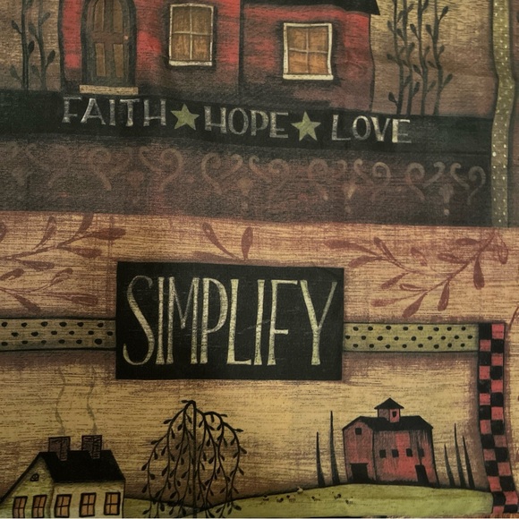 Primitive Rustic Farmhouse Foll Art Tonya Crawford shower curtain 72” - Picture 3 of 9